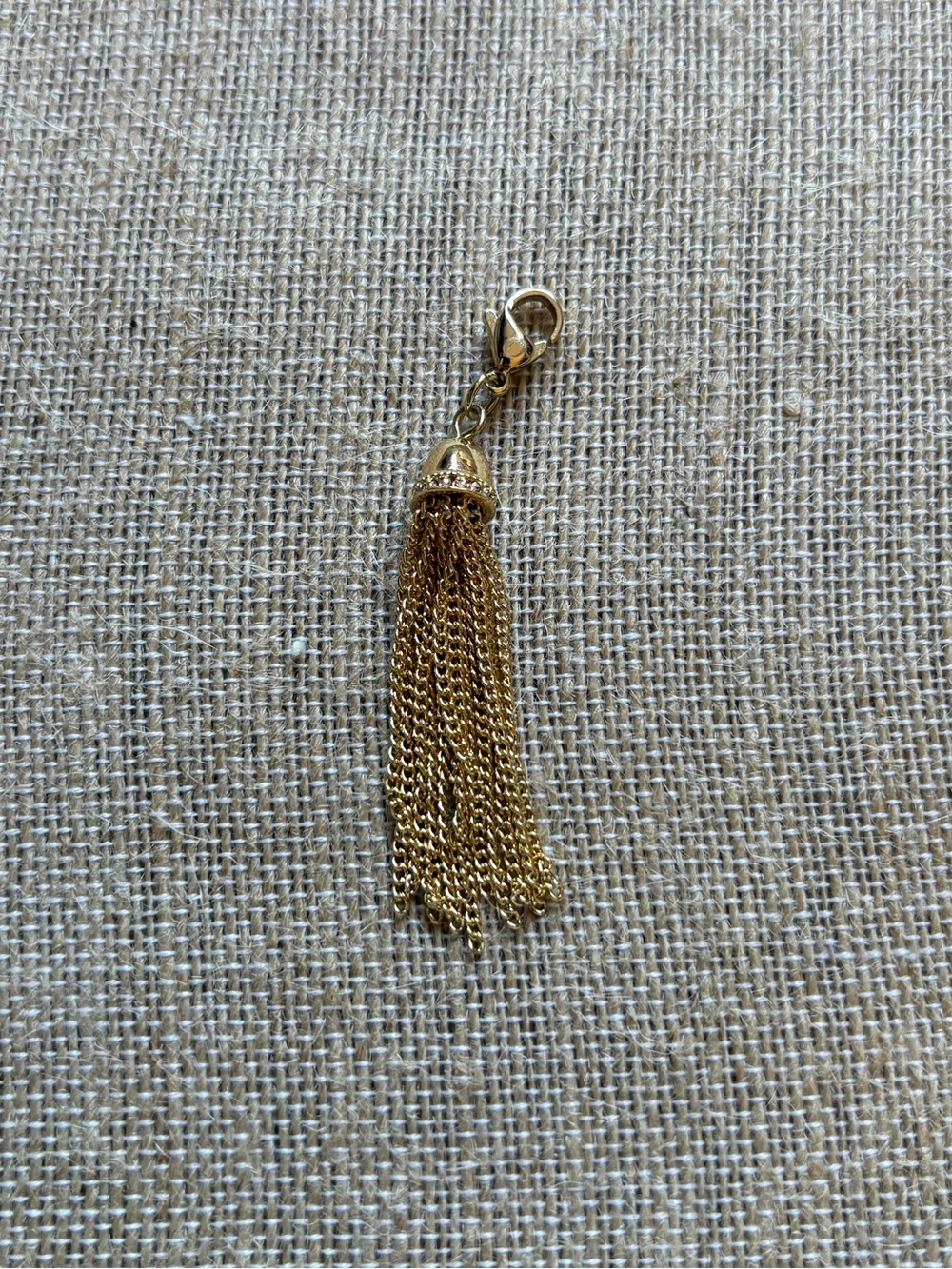 Origami Owl large gold tassel dangle